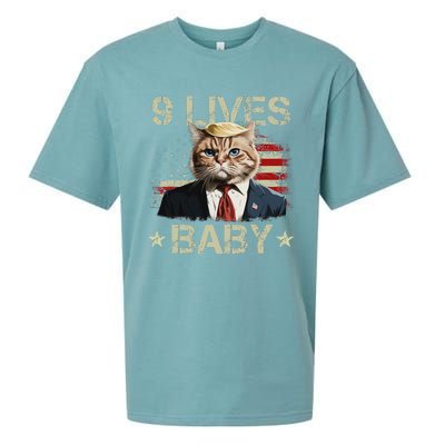 Cat Trump 9 Lives Baby Funny Trump Cat 9 Lives Baby Sueded Cloud Jersey T-Shirt