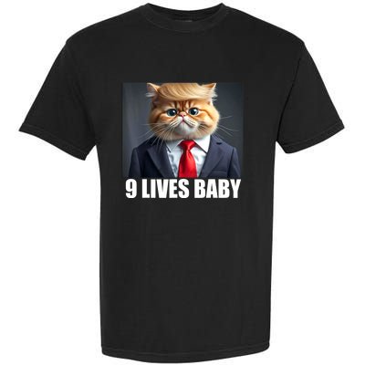 Cat Trump 9 Lives Baby Garment-Dyed Heavyweight T-Shirt