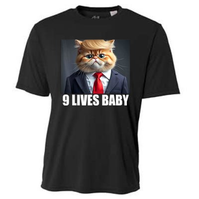 Cat Trump 9 Lives Baby Cooling Performance Crew T-Shirt