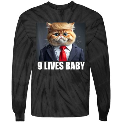 Cat Trump 9 Lives Baby Tie-Dye Long Sleeve Shirt