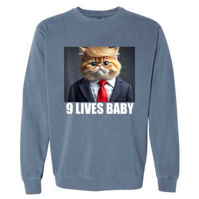 Cat Trump 9 Lives Baby Garment-Dyed Sweatshirt