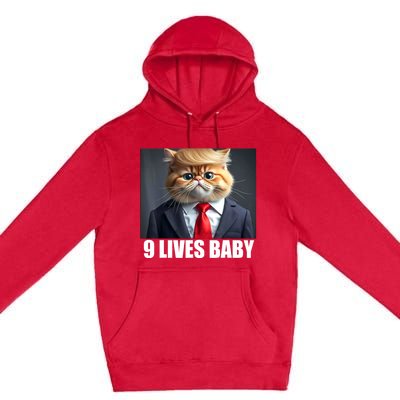 Cat Trump 9 Lives Baby Premium Pullover Hoodie