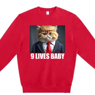 Cat Trump 9 Lives Baby Premium Crewneck Sweatshirt