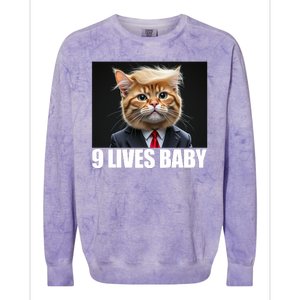 Cat Trump 9 Lives Baby Colorblast Crewneck Sweatshirt