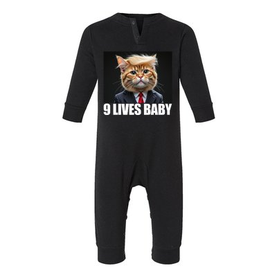 Cat Trump 9 Lives Baby Infant Fleece One Piece