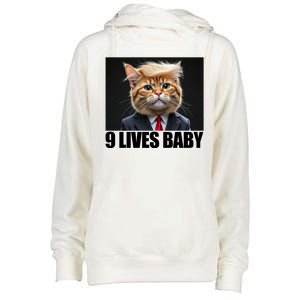 Cat Trump 9 Lives Baby Womens Funnel Neck Pullover Hood