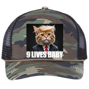 Cat Trump 9 Lives Baby Retro Rope Trucker Hat Cap