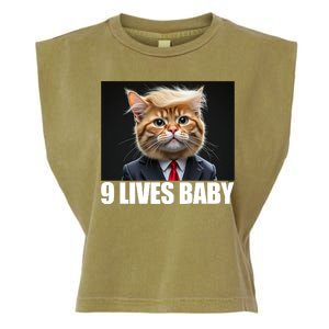 Cat Trump 9 Lives Baby Garment-Dyed Women's Muscle Tee