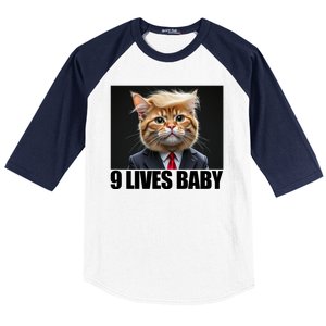 Cat Trump 9 Lives Baby Baseball Sleeve Shirt