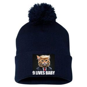 Cat Trump 9 Lives Baby Pom Pom 12in Knit Beanie