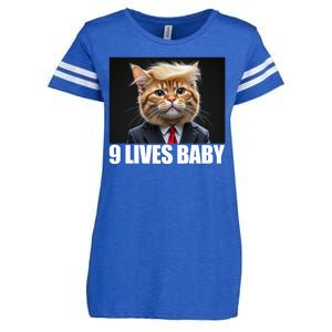 Cat Trump 9 Lives Baby Enza Ladies Jersey Football T-Shirt