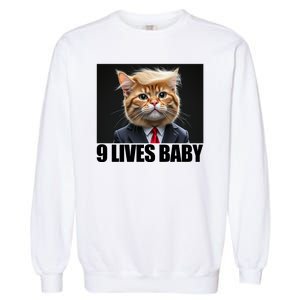 Cat Trump 9 Lives Baby Garment-Dyed Sweatshirt