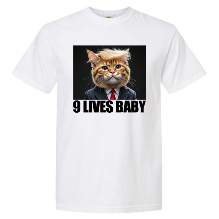 Cat Trump 9 Lives Baby Garment-Dyed Heavyweight T-Shirt