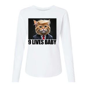 Cat Trump 9 Lives Baby Womens Cotton Relaxed Long Sleeve T-Shirt