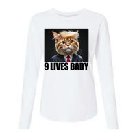 Cat Trump 9 Lives Baby Womens Cotton Relaxed Long Sleeve T-Shirt