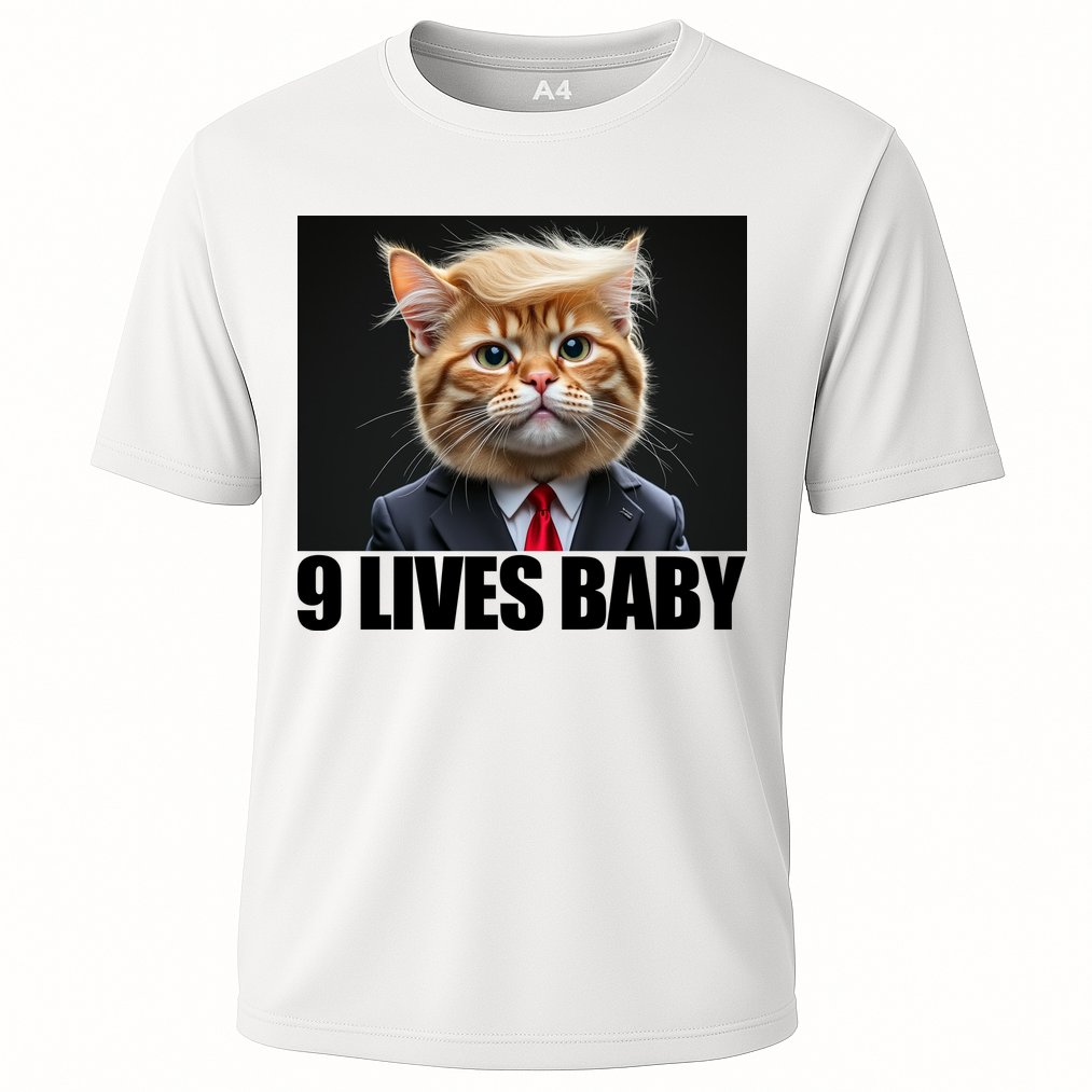 Cat Trump 9 Lives Baby Cooling Performance Crew T-Shirt