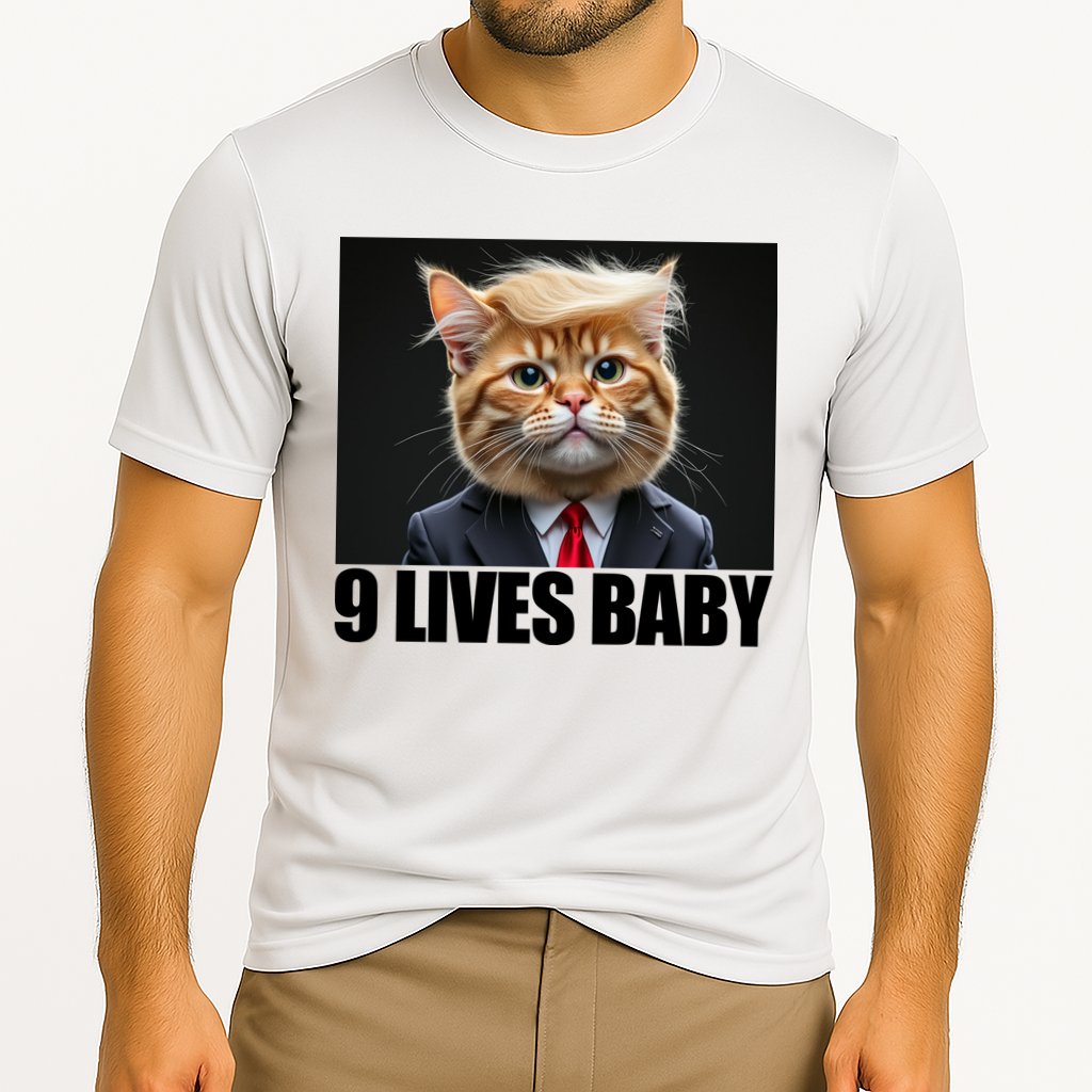 Cat Trump 9 Lives Baby Cooling Performance Crew T-Shirt