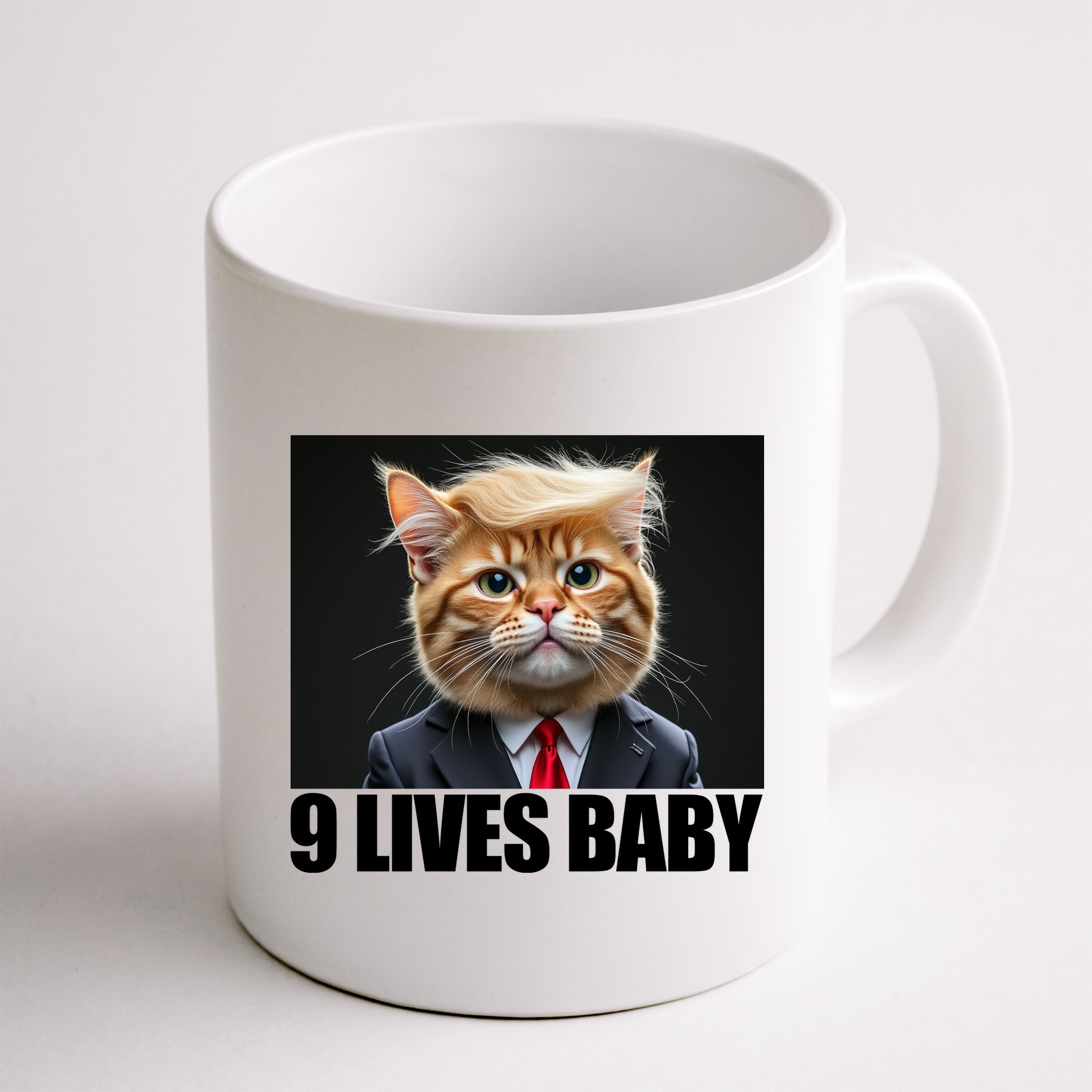 Cat Trump 9 Lives Baby Mug