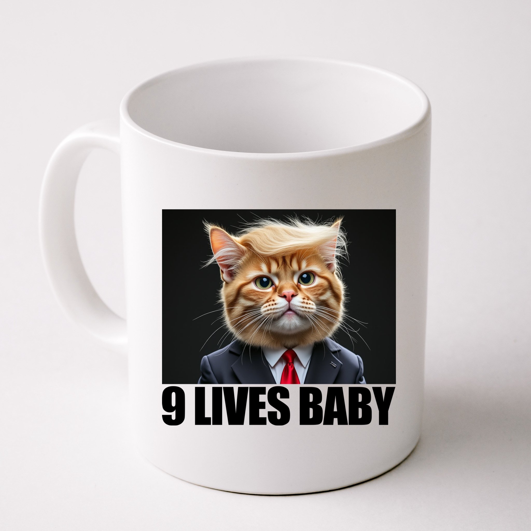 Cat Trump 9 Lives Baby Mug