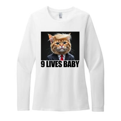 Cat Trump 9 Lives Baby Womens CVC Long Sleeve Shirt