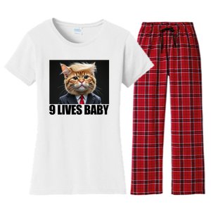 Cat Trump 9 Lives Baby Women's Flannel Pajama Set