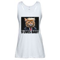 Cat Trump 9 Lives Baby Ladies Essential Flowy Tank