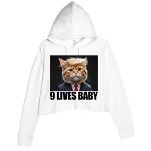 Cat Trump 9 Lives Baby Crop Fleece Hoodie