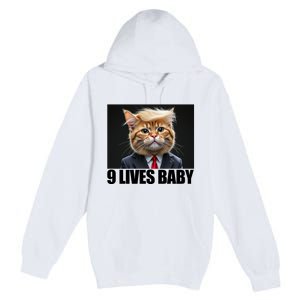 Cat Trump 9 Lives Baby Premium Pullover Hoodie