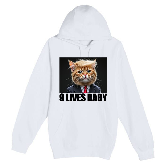 Cat Trump 9 Lives Baby Premium Pullover Hoodie