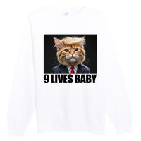 Cat Trump 9 Lives Baby Premium Crewneck Sweatshirt