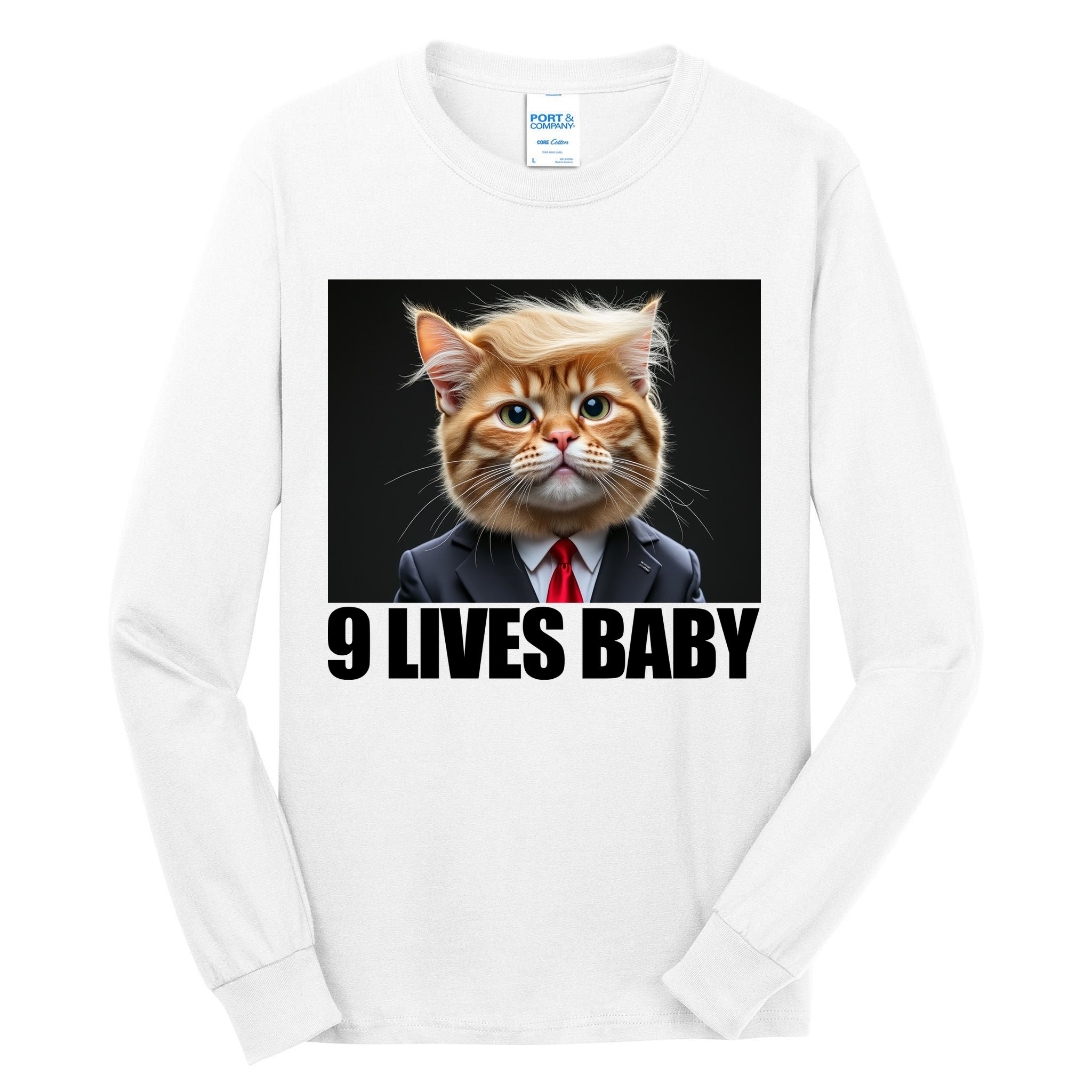 Cat Trump 9 Lives Baby Tall Long Sleeve T-Shirt