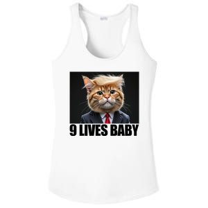 Cat Trump 9 Lives Baby Ladies PosiCharge Competitor Racerback Tank