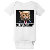 Cat Trump 9 Lives Baby Baby Bodysuit