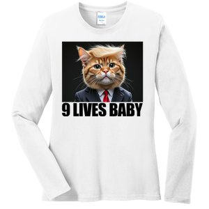 Cat Trump 9 Lives Baby Ladies Long Sleeve Shirt