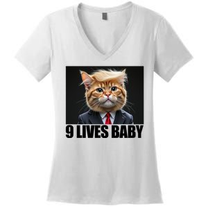 Cat Trump 9 Lives Baby Women's V-Neck T-Shirt