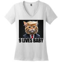 Cat Trump 9 Lives Baby Women's V-Neck T-Shirt