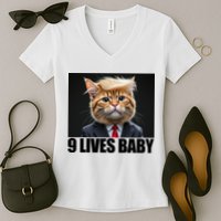 Cat Trump 9 Lives Baby Women's V-Neck T-Shirt