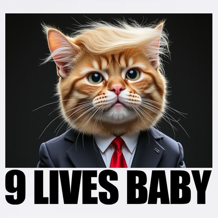 Cat Trump 9 Lives Baby Women's V-Neck T-Shirt