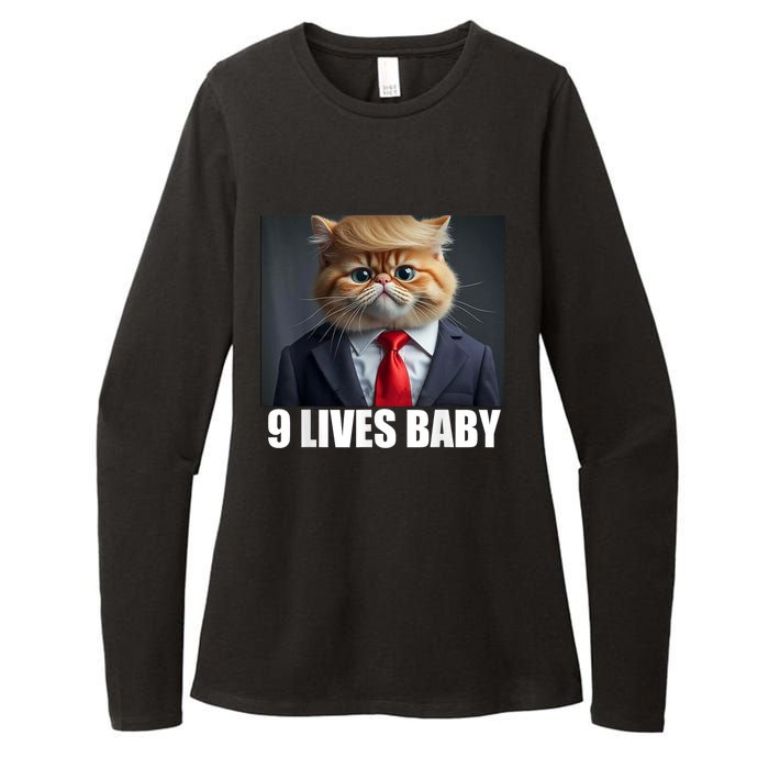 Cat Trump 9 Lives Baby Womens CVC Long Sleeve Shirt