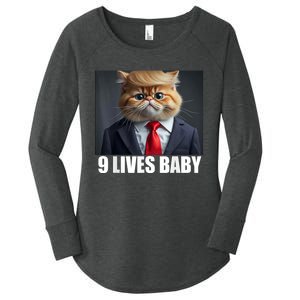 Cat Trump 9 Lives Baby Women's Perfect Tri Tunic Long Sleeve Shirt