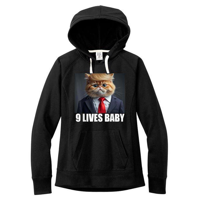 Cat Trump 9 Lives Baby Women's Fleece Hoodie