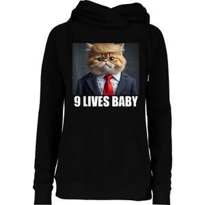 Cat Trump 9 Lives Baby Womens Funnel Neck Pullover Hood