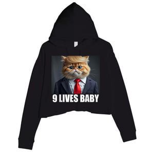 Cat Trump 9 Lives Baby Crop Fleece Hoodie