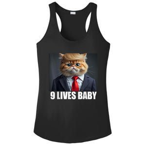 Cat Trump 9 Lives Baby Ladies PosiCharge Competitor Racerback Tank