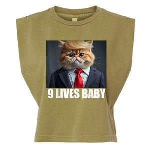 Cat Trump 9 Lives Baby Garment-Dyed Women's Muscle Tee