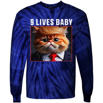 Cat Trump 9 Lives Baby Gift Tie-Dye Long Sleeve Shirt