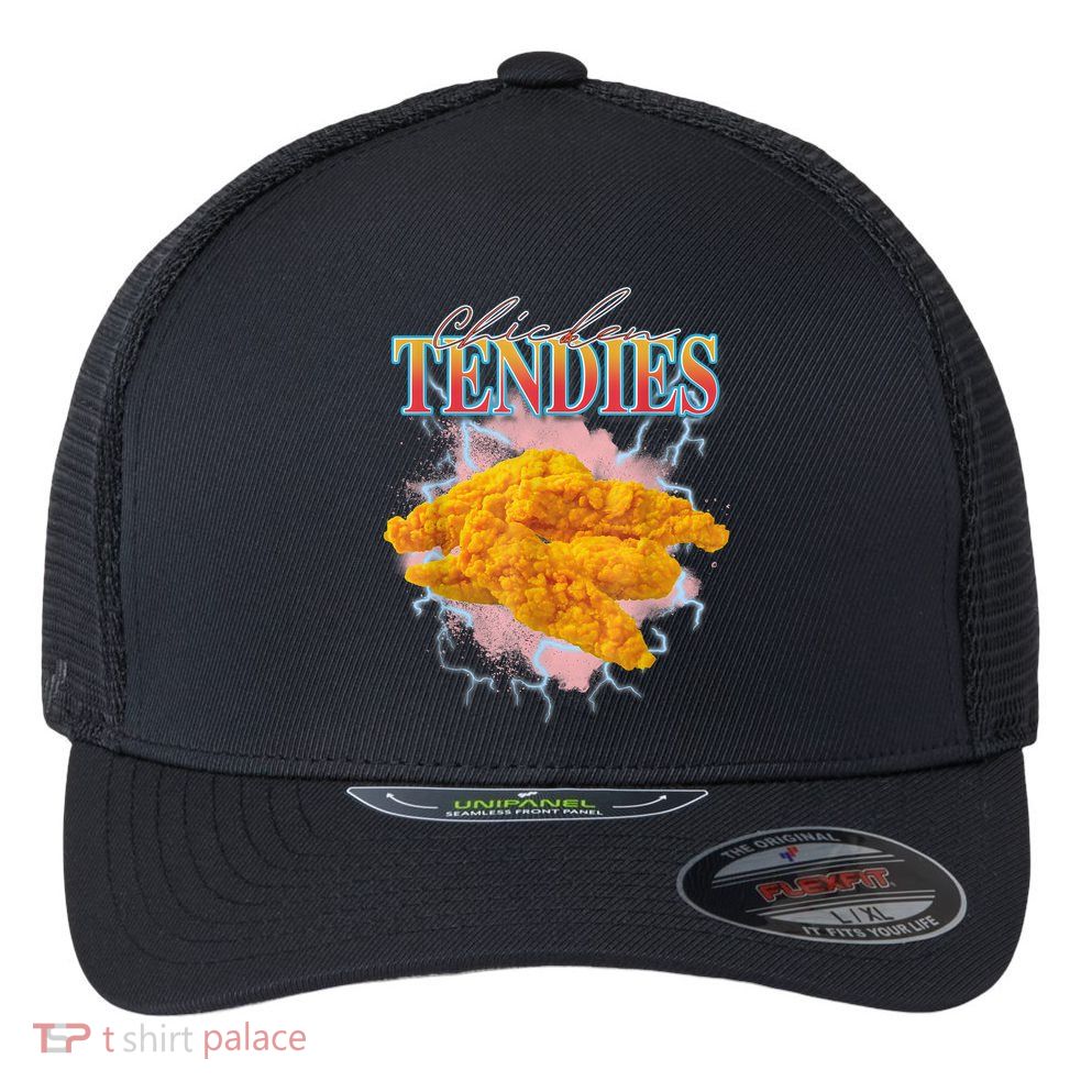 Chicken Tendies 90s Bootleg Style Foodie Funny Meme Flexfit Unipanel Trucker Cap