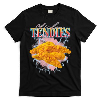 Chicken Tendies 90s Bootleg Style Foodie Funny Meme T-Shirt