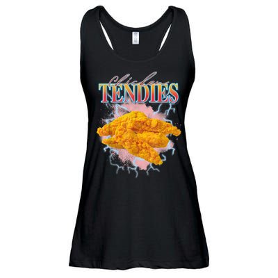 Chicken Tendies 90s Bootleg Style Foodie Funny Meme Ladies Essential Flowy Tank