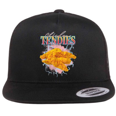 Chicken Tendies 90s Bootleg Style Foodie Funny Meme Flatbill Hat